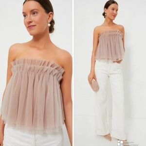 Hyacinth House Blush Tulle Strapless Willa Top (Size Small, NWT)